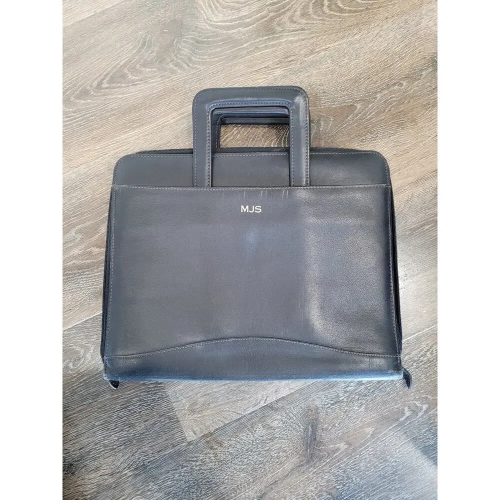 Scully Soft Plonge Black Leather Personal Planner Bag Zip 11 x 13.5 x‎ 2 #8